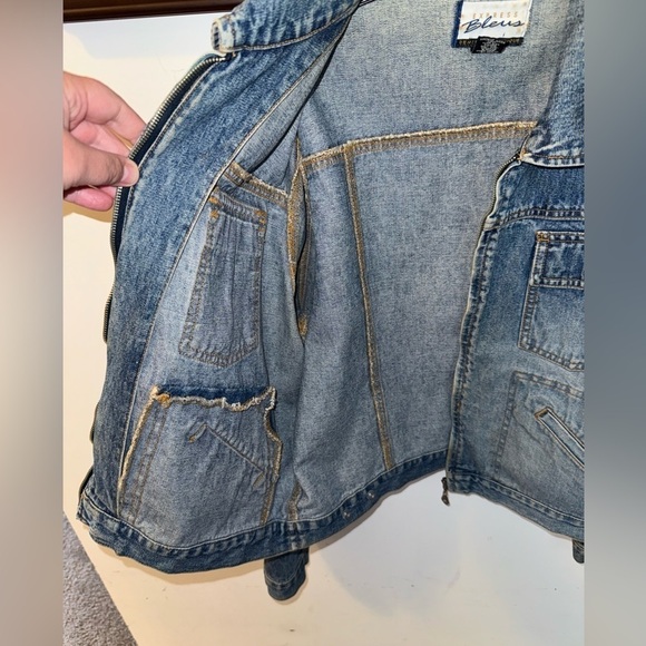 Express Bleus Vintage Blue Jean Jacket Size Large - Picture 4 of 10
